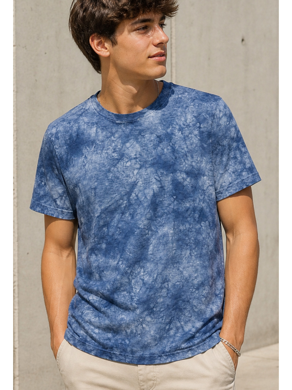 Abercrombie & Fitch Tie Dye T Shirt Men Large Blue Y2K Vintage Cotton Crew Neck